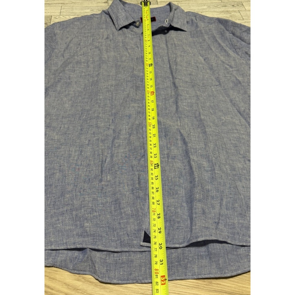 UNTUCKit Men's 100% Linen Button Down Shirt Solid Blue Long Sleeve XL XLARGE - Picture 7 of 10